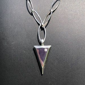 Annaleece Silver Link Necklace Triangle Pendant